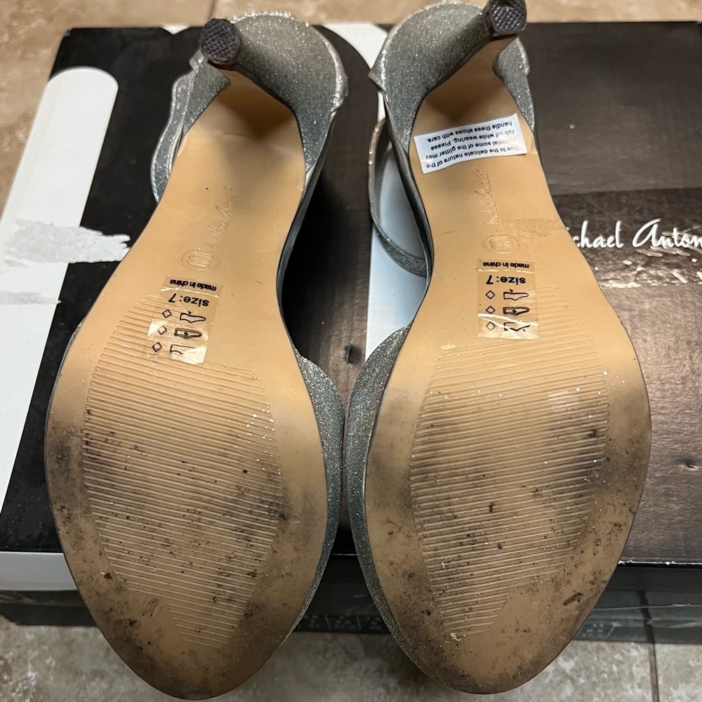 Michael Antonio Sparkling Silver Heels - image 5